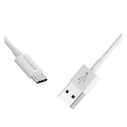 Кабель USB - Type-C Borofone BX22 Bloom, 1.0м, 3.0A, цвет: белый