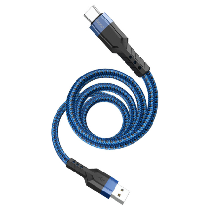 Кабель USB - Type-C HOCO U110, 1.2м, 2.4A, цвет: синий