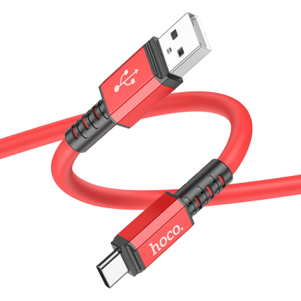 Кабель USB - Type-C HOCO X85 Strength, 1.0м, 3.0A, цвет: красный