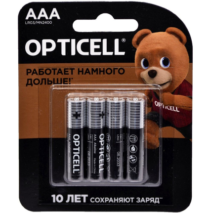 Батарейка AAA Opticell LR03, алкалиновая 1.5В, (ЦЕНА ЗА ШТУКУ)