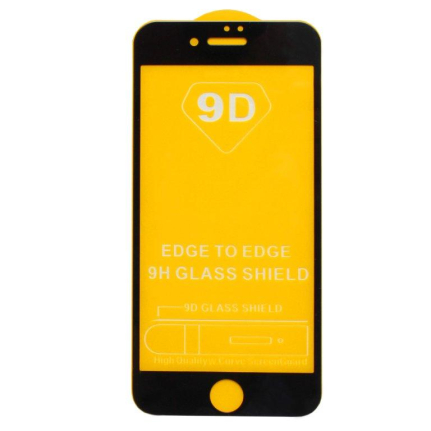 Защитное стекло iPhone 7/8/SE(2020) Full Glue с рамкой 2.5D черное, тонкое