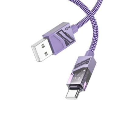 Кабель USB - Type-C Borofone BU42 Octavia, 1.2м, 3,0А, цвет: фиолетовый