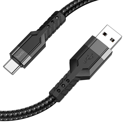 Кабель USB - Type-C HOCO U110, 1.2м, 2.4A, цвет: чёрный