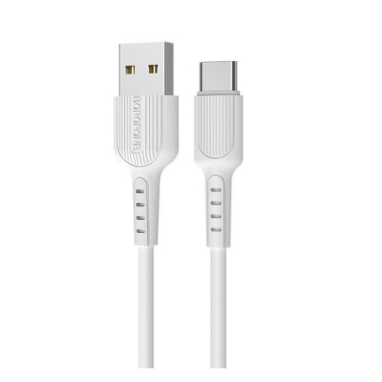 Кабель USB - Type-C Borofone BX16 Easy, 1.0м, круглый, 3.0A, силикон, цвет: белый