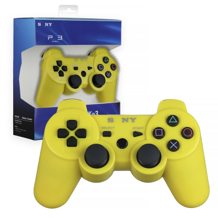 Джойстик PS3 (Bluetooth) беспроводной, желтый