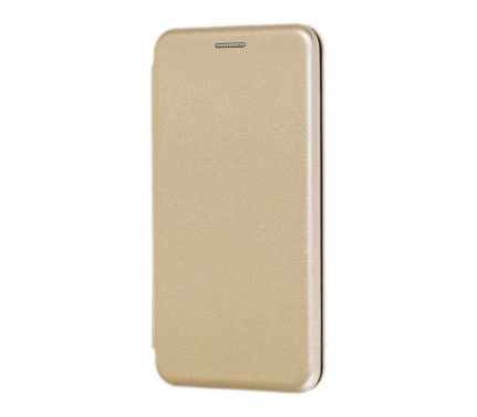 Чехол -книжка для Samsung J8 (2018), кожа, с карманом, на магните, цвет: золотой