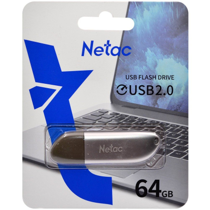 USB флэш-накопитель NETAC U352/ 64GB, 2.0, серебро (NT03U352N-064G-20PN)