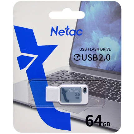 USB флэш-накопитель NETAC UA31/ 64GB, 2.0, голубой (NT03UA31N-064G-20BL)