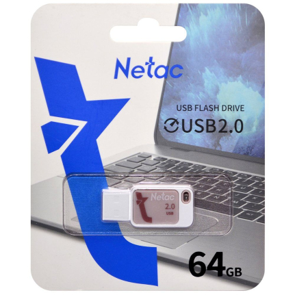 USB флэш-накопитель NETAC UA31/ 64GB, 2.0, розовый (NT03UA31N-064G-20PK)
