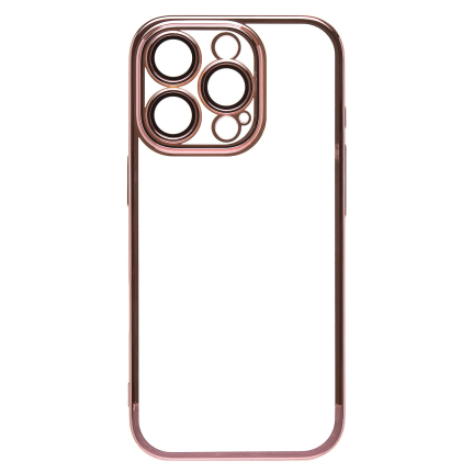 Чехол-накладка с закрытой камерой для iPhone 16 Pro (прозрачный/ rose gold)