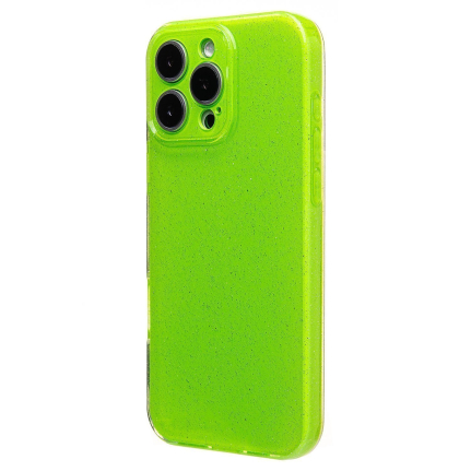 Чехол-накладка для iPhone 16 Pro Max силиконовый с блестками (light green) (SC328)