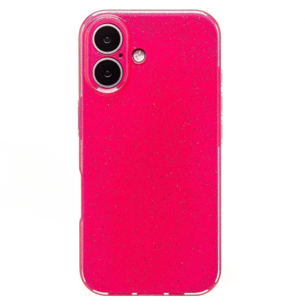 Чехол-накладка для iPhone 16 силиконовый с блестками (pink) (SC328)