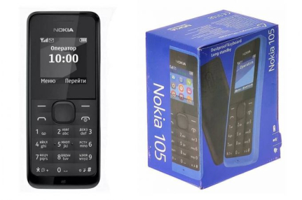 Сотовый телефон кнопочный NOKIA 1050/105 Черный (2G, 1SIM, RM-908)